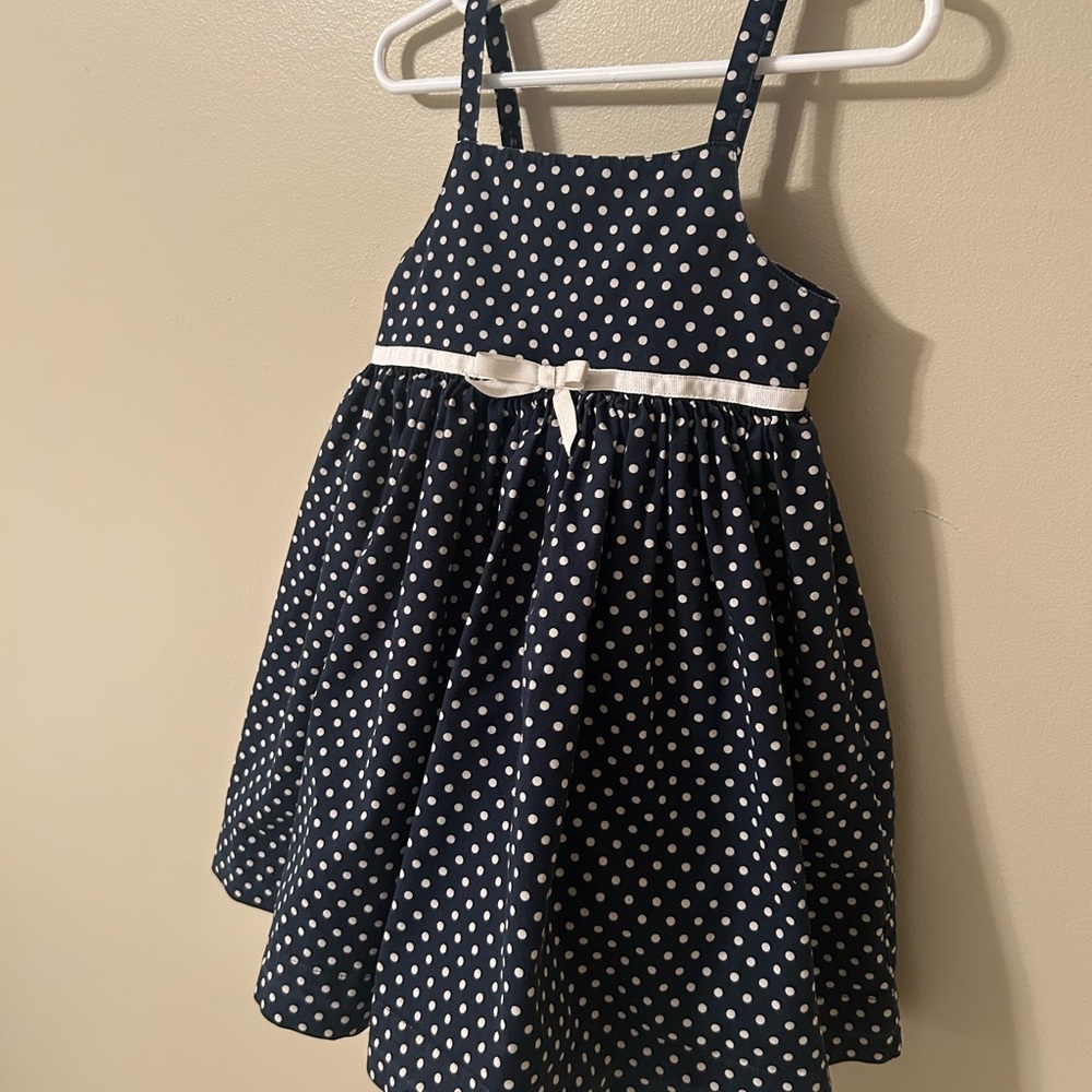 GAP Navy and White Polka Dot Kids Dress 2T